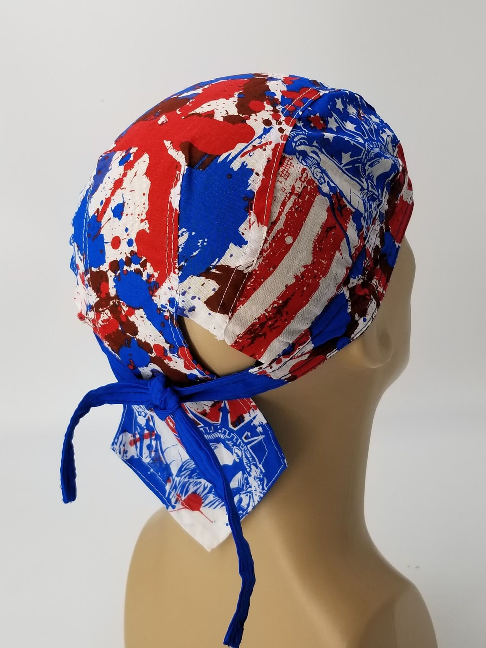American Flag Statue of Liberty Bandana Beanie Cap Patriotic Etsy