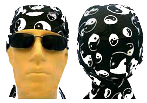 Men Biker Cooling Durag Skull Cap Du-rag Doo Rag Bandana Head Wrap Beanie  Hat US