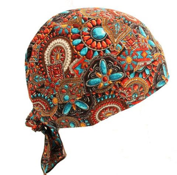 Brown Indian Bead Skull Cap 
