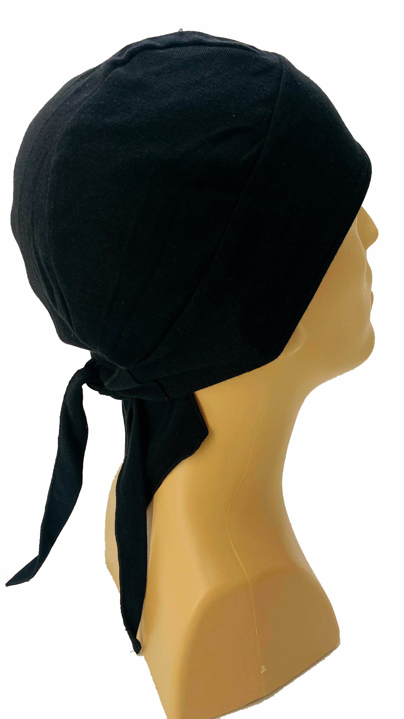Black Bandana Head Wrap Stretchy Cotton Motorcycle Helmet Etsy