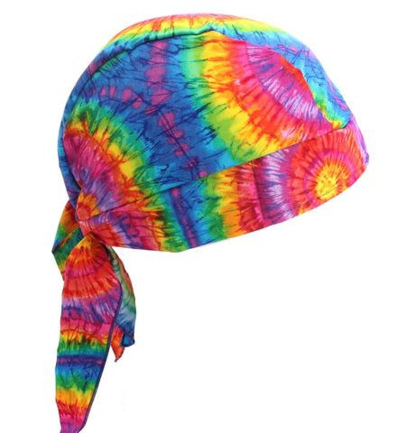 Tie Dye Doo Rag with SWEATBAND DELUXE Rainbow Bandana | Etsy