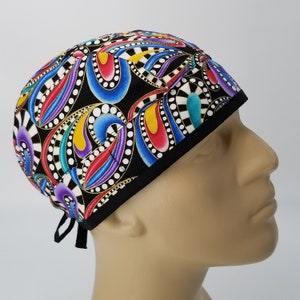 Surgeon Scrub Hat Nurse Doctor Cap Medical Nursing Gift EKG X-Ray Veterinarian, Polka Dots Paisley Swirl