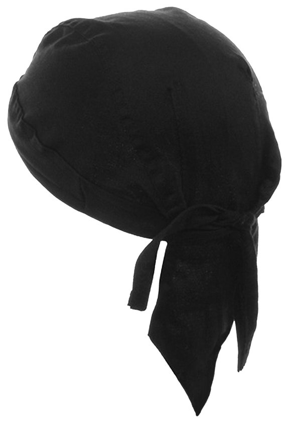Cotton Biker Skull Cap Motorcycle Bandana Head Wrap Du Doo Do Rag Black Hat New