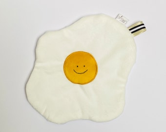 Baby comforter shaped like a fried egg, Egg plush toy, Unisex and original comforter, Newborn gift