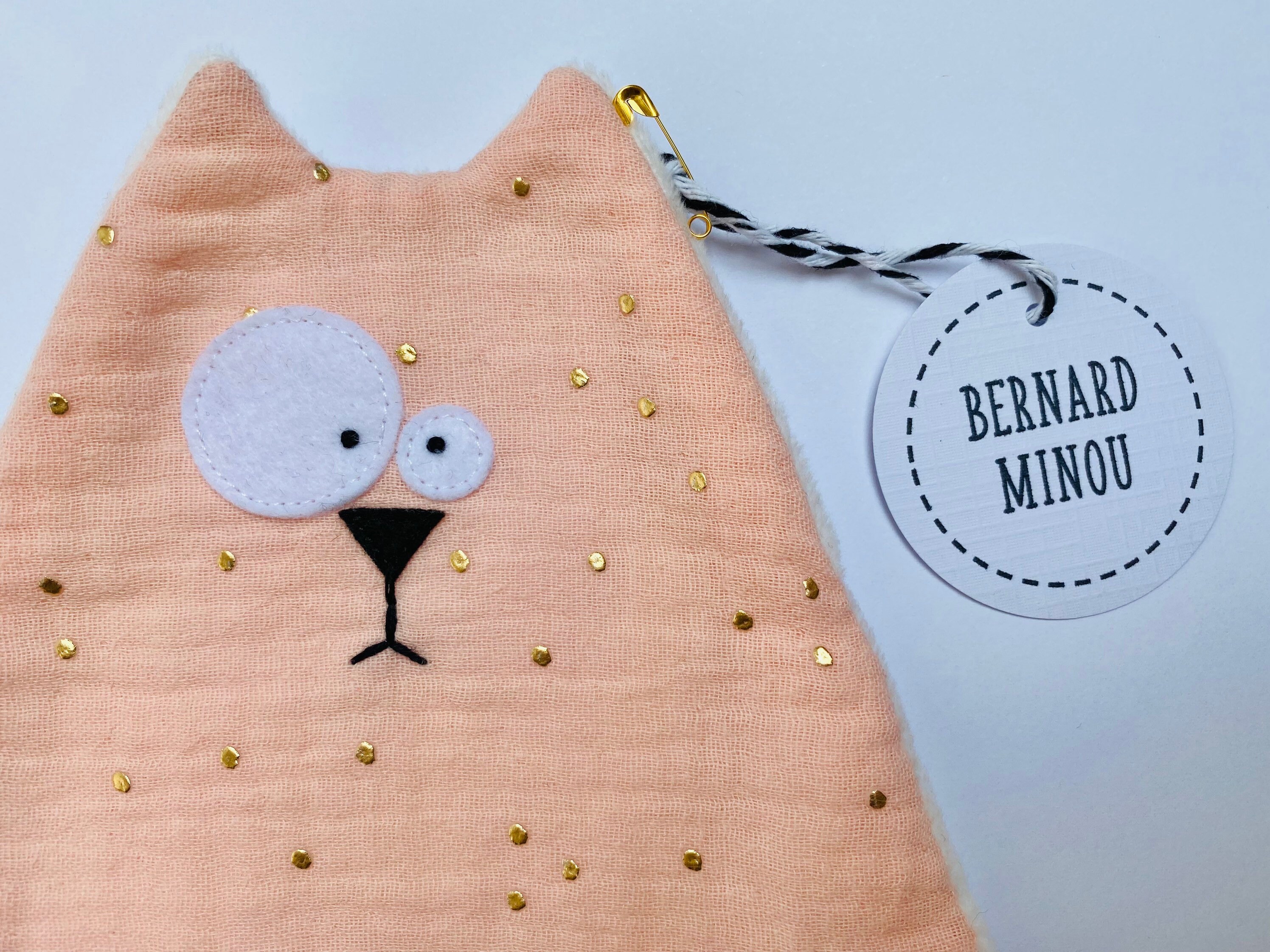 Flat Pink Cat Blanket Nipple Attachment Double Gauze Etsy