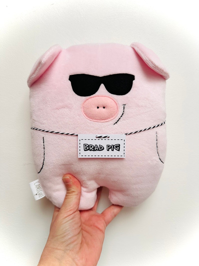 Peluche cochon BRAD PIG / Cadeau de naissance / Doudou enfant image 7