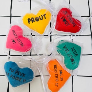 Petit coeur porte bonheur avec message damour / calin de poche / message de poche / cadeau petit prix image 2