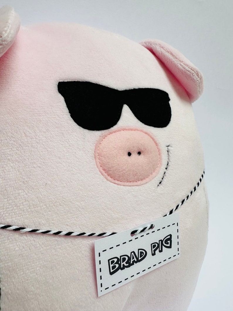 Peluche cochon BRAD PIG / Cadeau de naissance / Doudou enfant image 3