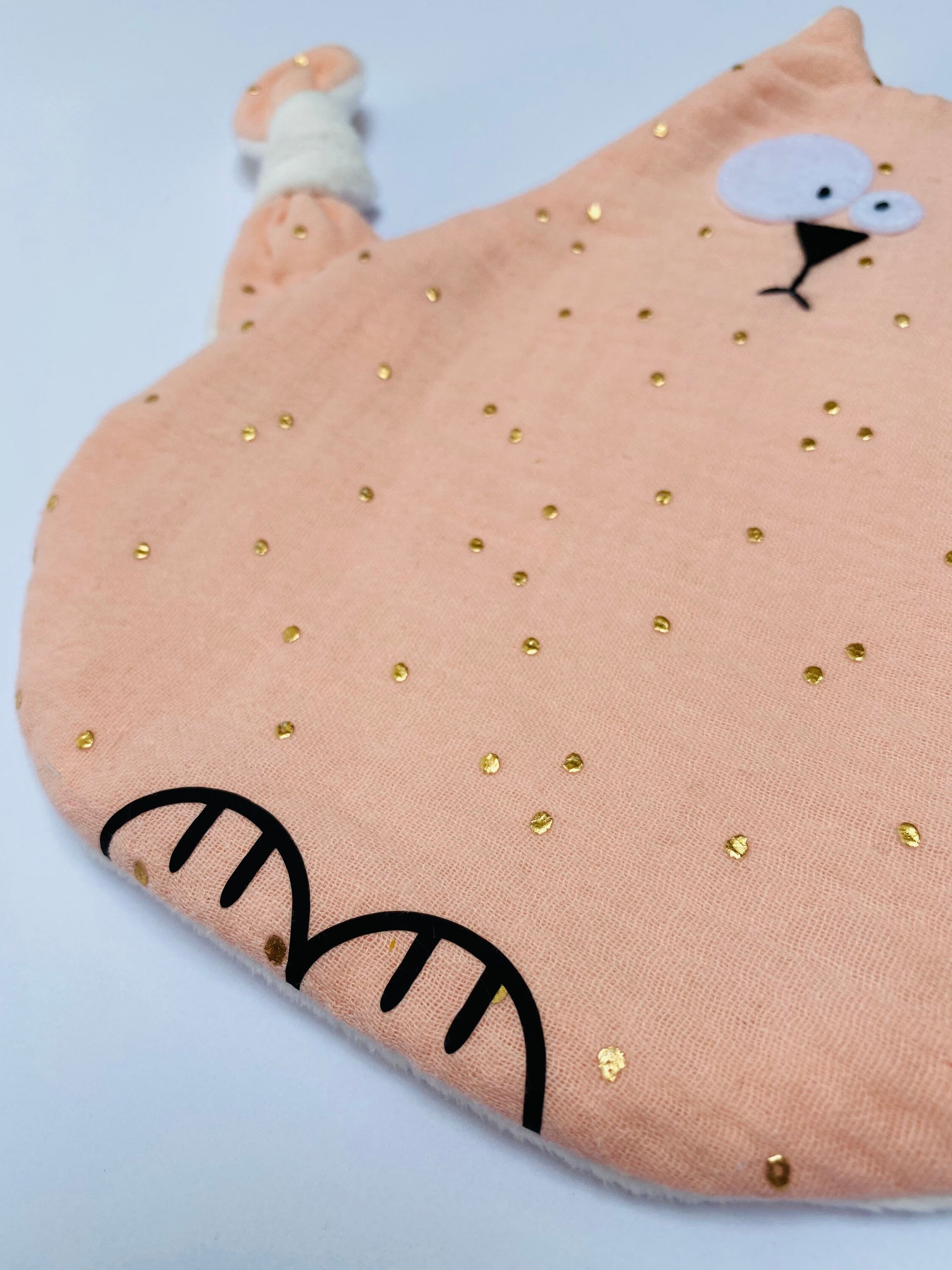 Flat Pink Cat Blanket Nipple Attachment Double Gauze Etsy