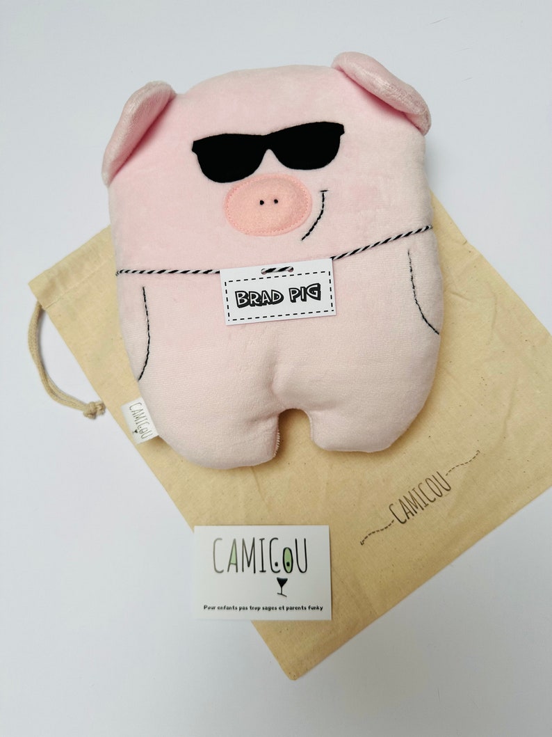 Peluche cochon BRAD PIG / Cadeau de naissance / Doudou enfant image 9