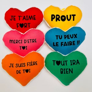 Petit coeur porte bonheur avec message damour / calin de poche / message de poche / cadeau petit prix image 1