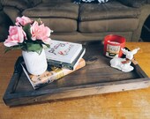Rustic Wood Coffee Table Tray, Rustic Serving Tray, Ottoman Tray, Rustic Home Decor, Pallet Furniture,