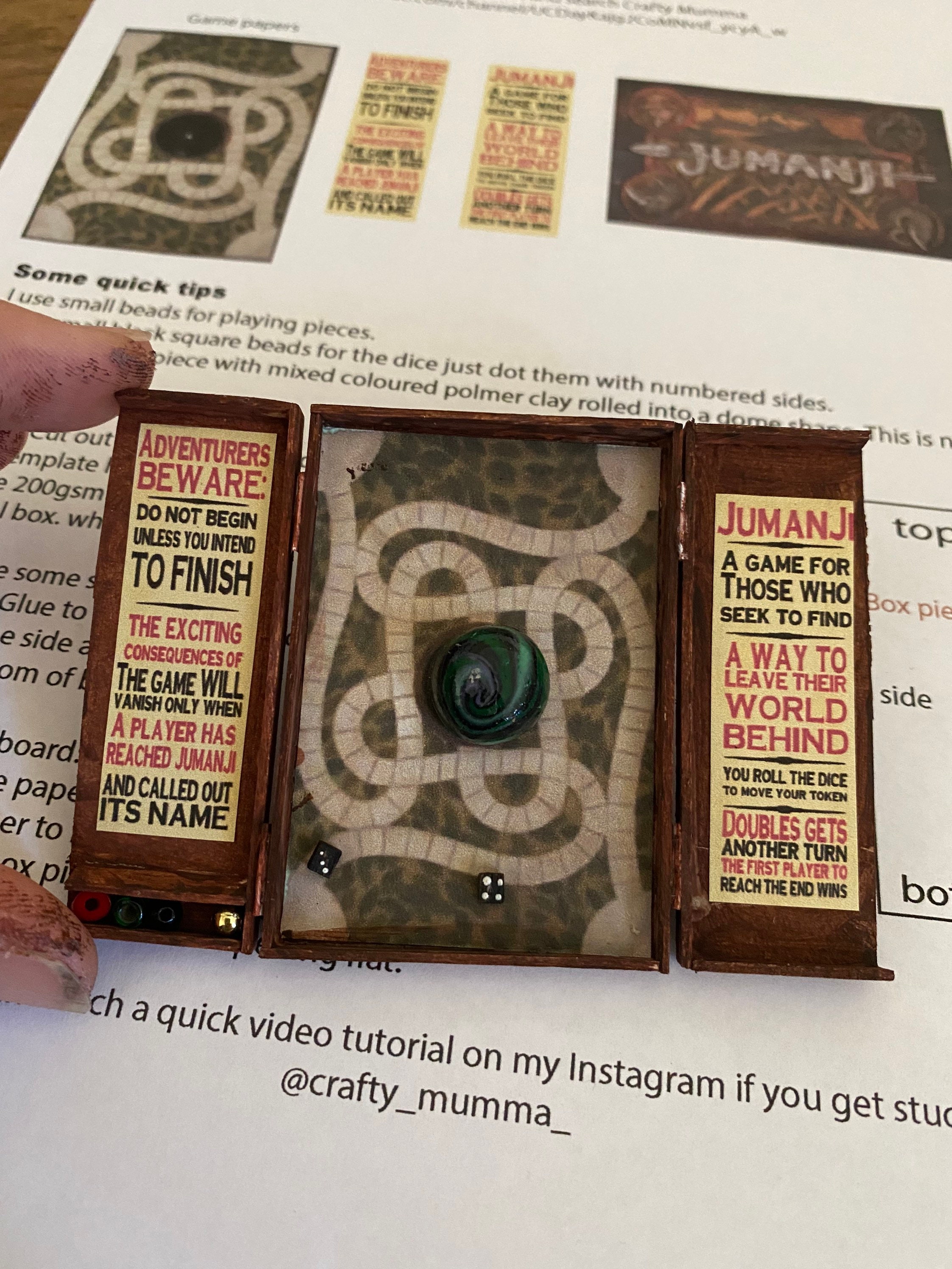 DIY Wooden Jumanji board game Miniature Dollhouse Etsy