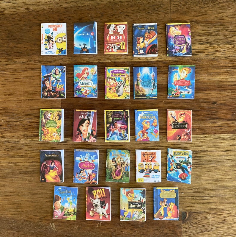 Classic Disney story Book Set Miniature Dollhouse book Etsy