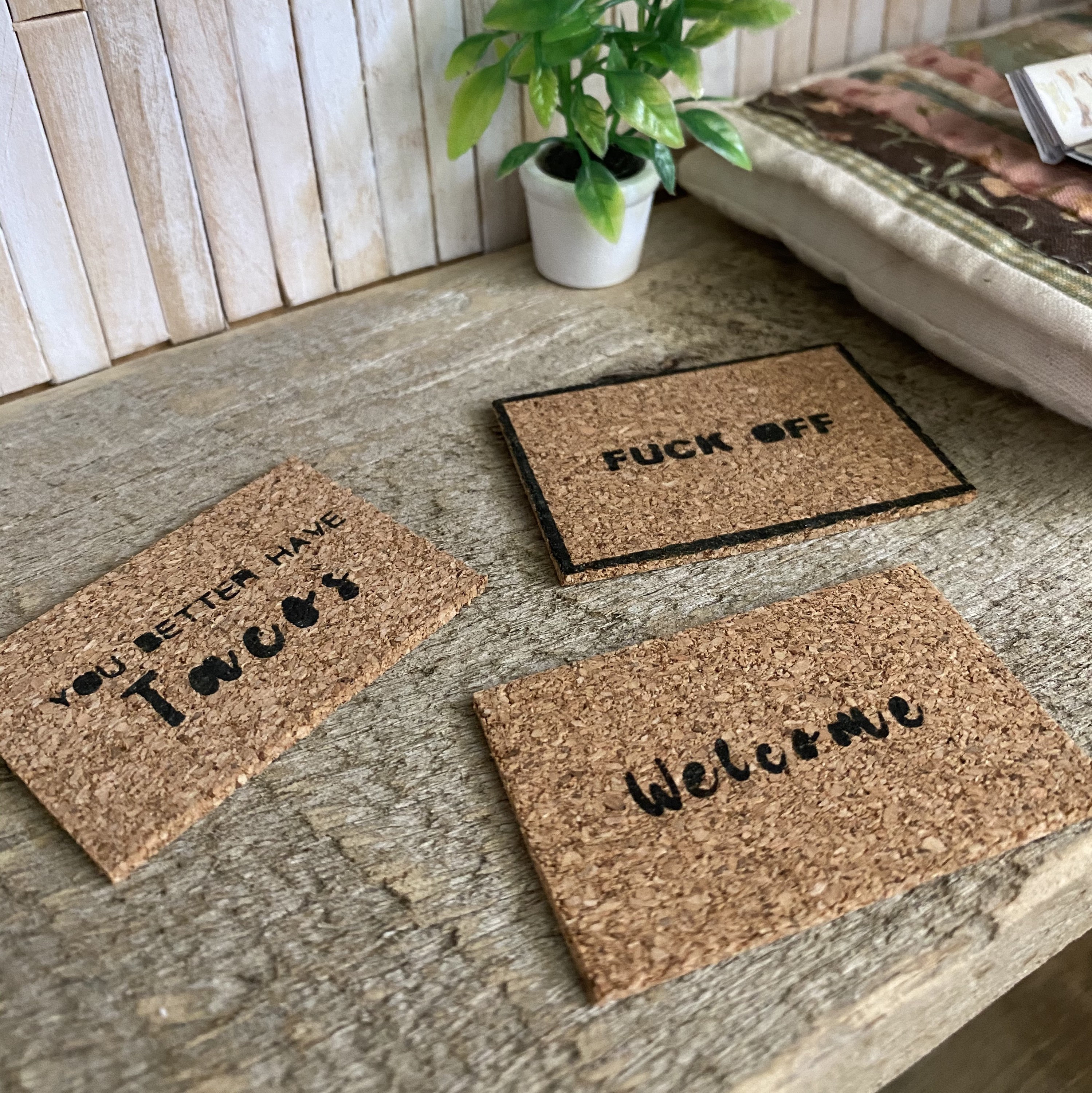 Quote door mat miniature Miniature door mat Dollhouse Etsy