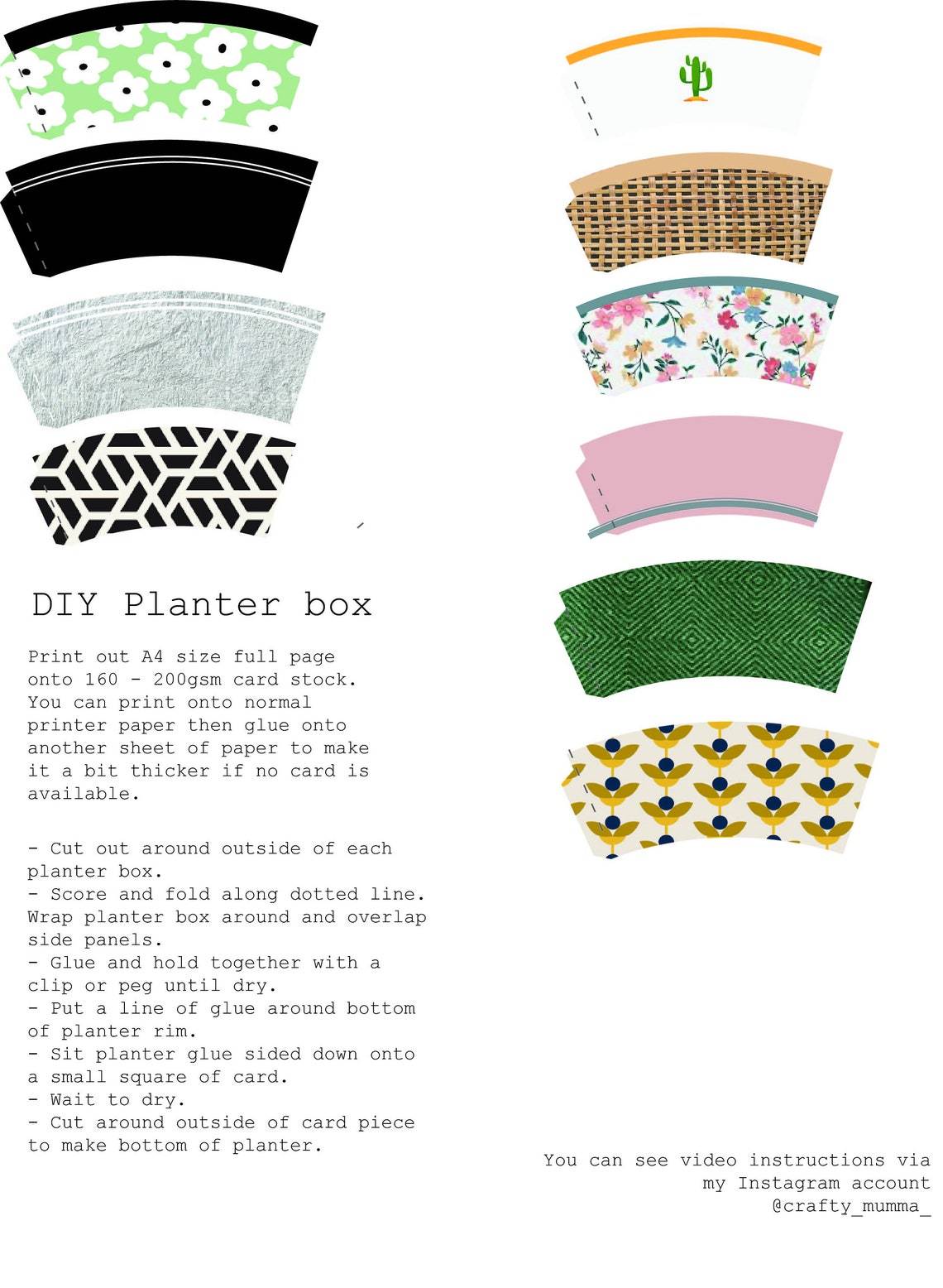 Dollhouse Digital download miniature planter flower pot DIY | Etsy