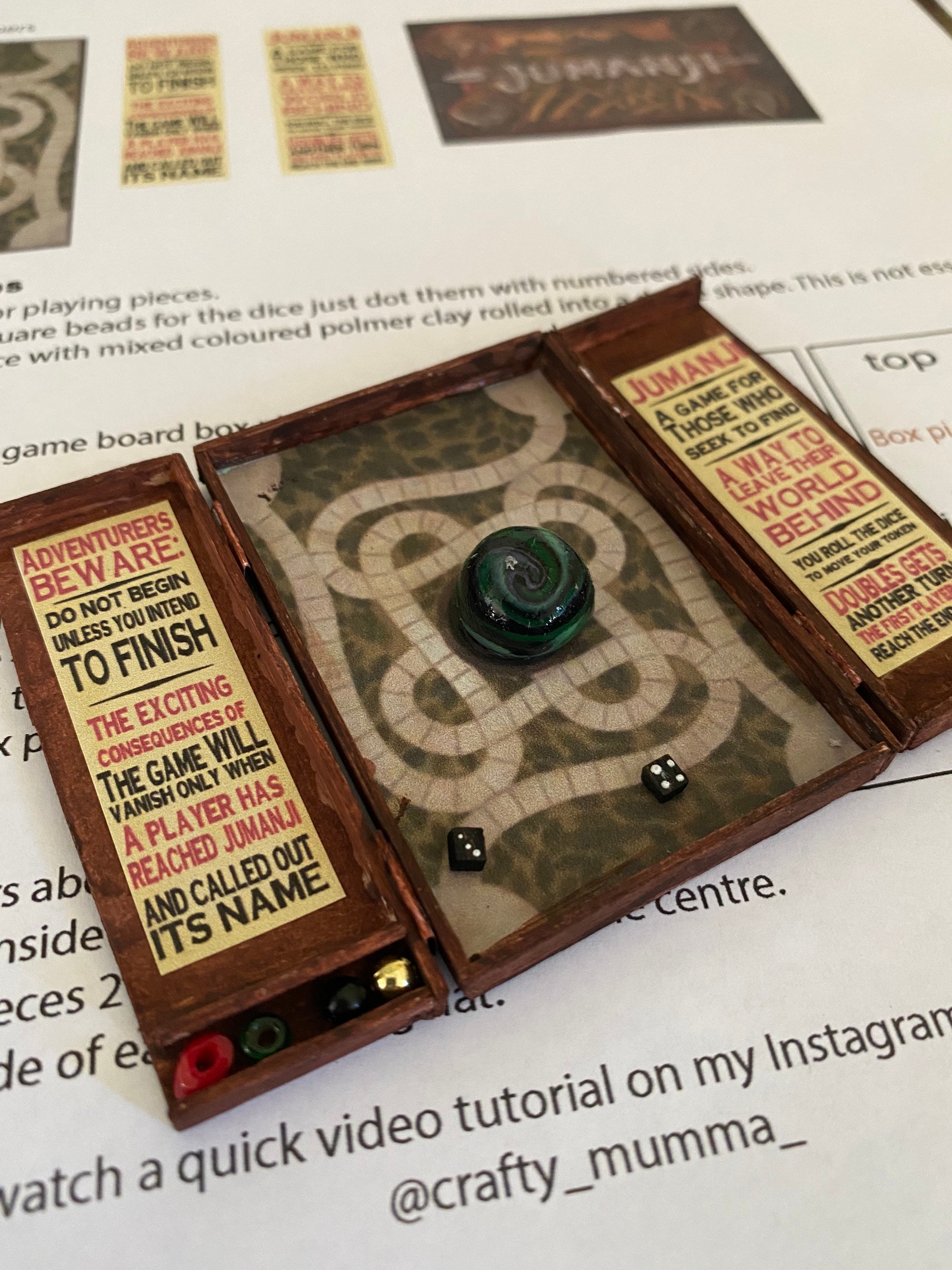 DIY Wooden Jumanji board game Miniature Dollhouse Etsy