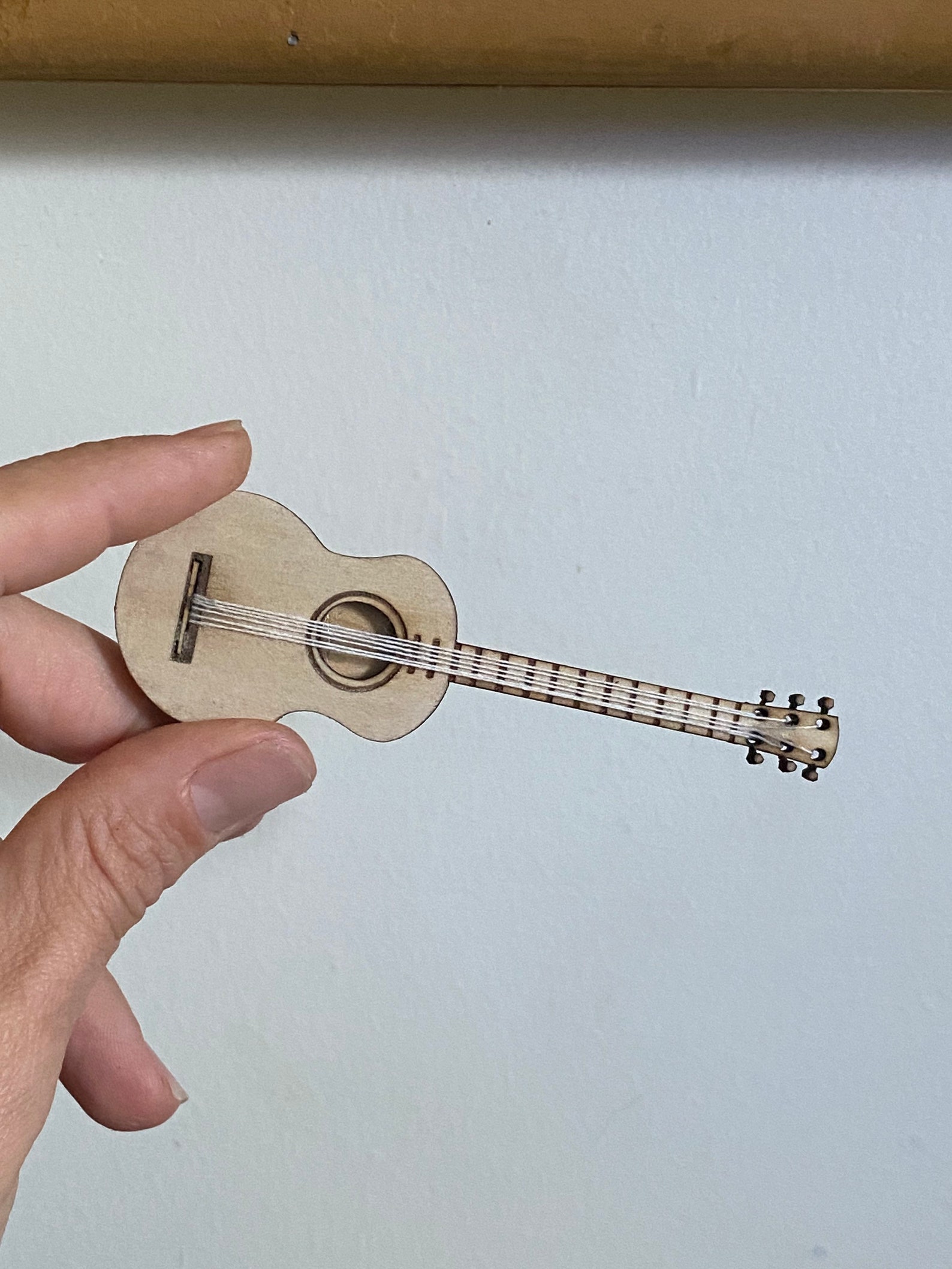 Miniature acoustic guitar wooden Miniature Dollhouse toy Etsy