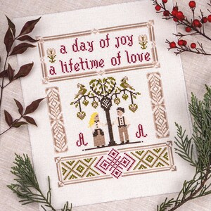 Lifetime Of Love Sampler Cross Stitch PDF Pattern, Wedding Anniversary Sampler, Instant Download PDF