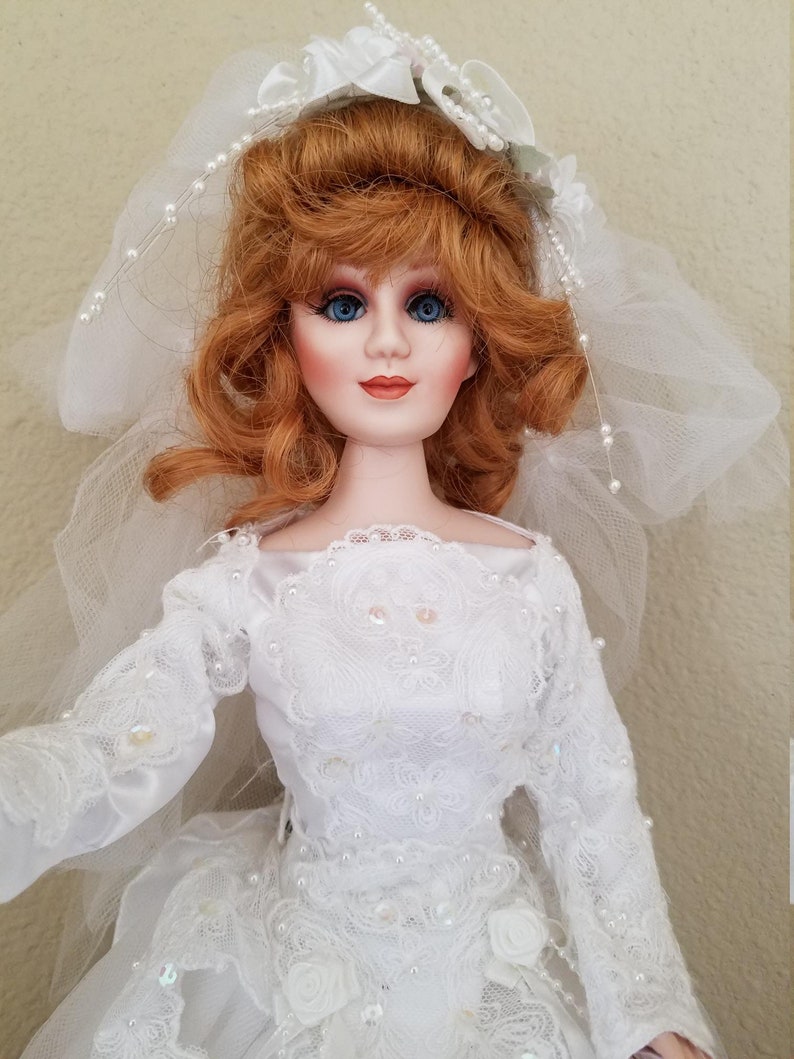 Vintage Collectible, Poseable, Porcelain Bride Doll Etsy