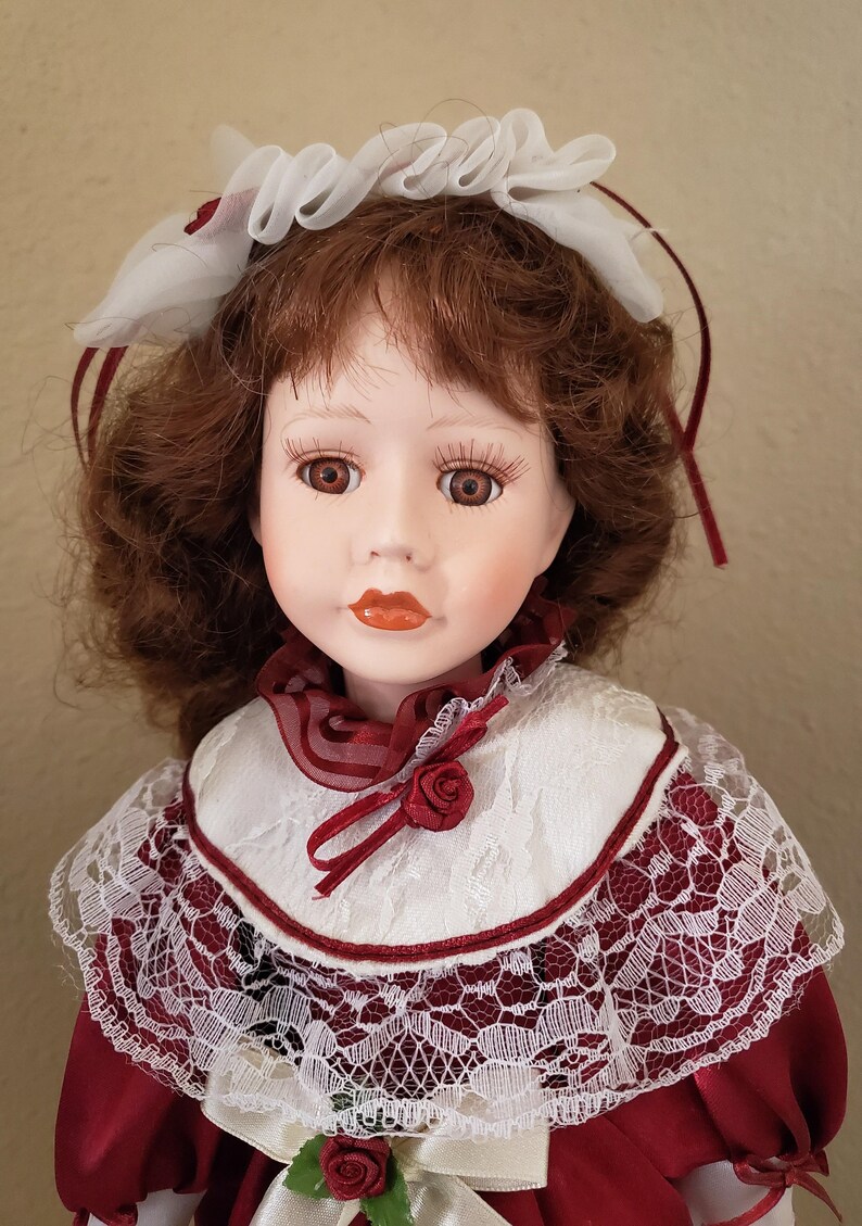 Pretty Collectible Porcelain Doll Dressed in Old Fashioned Etsy