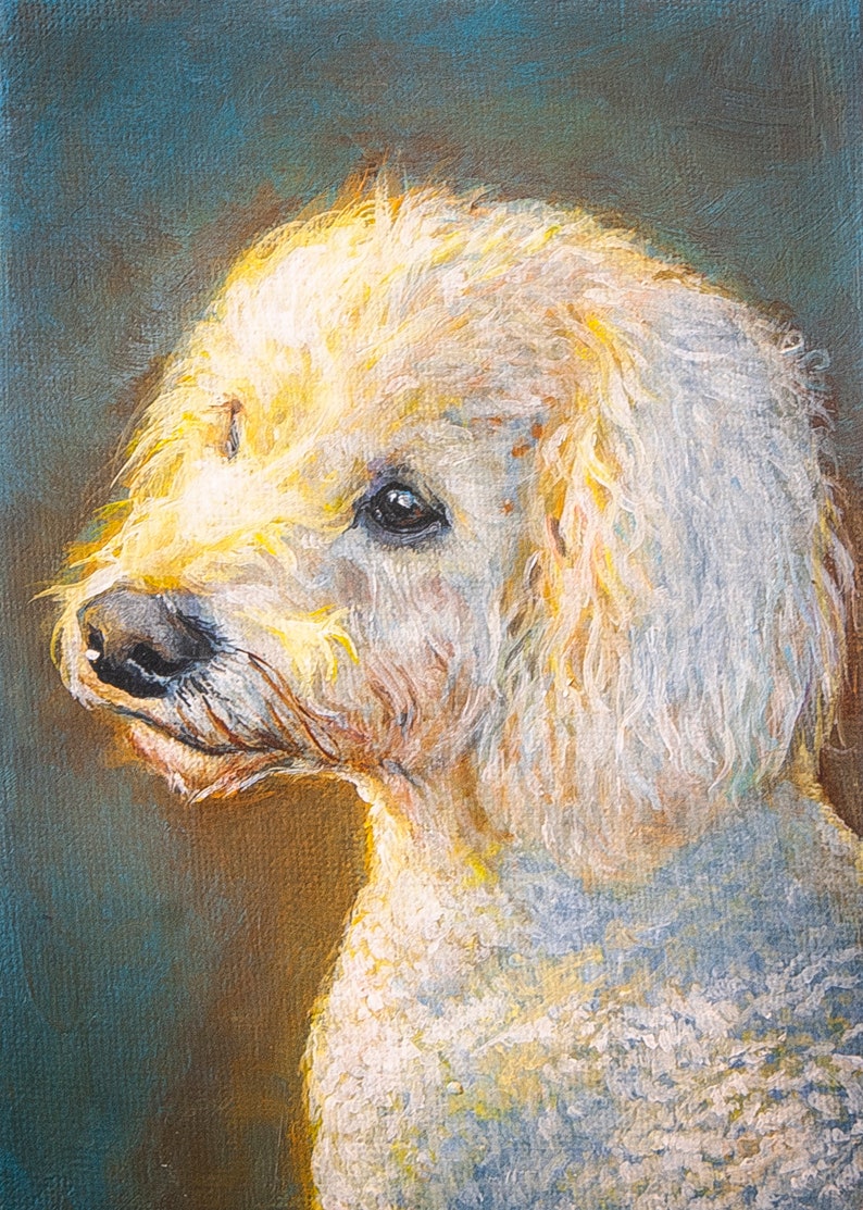 Hand Painted Acrylic Dog Pet Portrait Custom painting from photo
