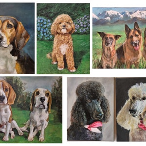 Retrato de perro mascota personalizado pintado a mano en pintura al óleo por un artista británico imagen 3