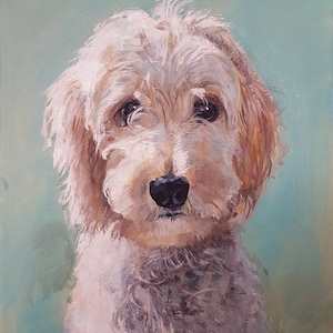 Hand Painted Custom pet dog portrait in oil paint by British artist image 6