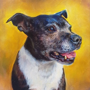 Hand Painted Custom pet dog portrait in oil paint by British artist image 9