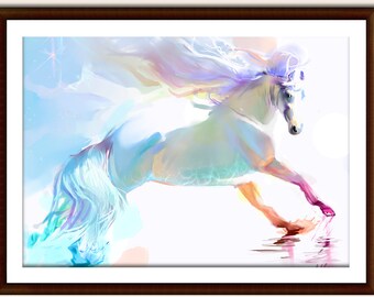 Horse Animal Art - Animal Poster Print - horse lover gift idea - art painting print