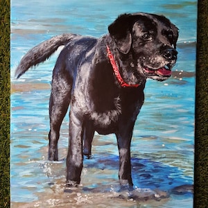 Hand Painted Custom pet dog portrait in oil paint by British artist image 8