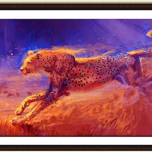 Cheetah Art Print: Savannah Song, Big Cat Poster