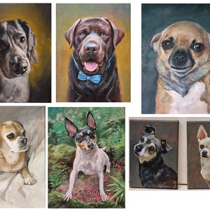 Hand Painted Custom pet dog portrait in oil paint by British artist image 2