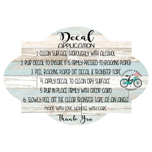 Care Card, Instruction Cards, Decal Application Card, Apply Decal, Instruction Card Template, Application Cards, Decal, Apply Decal, Care