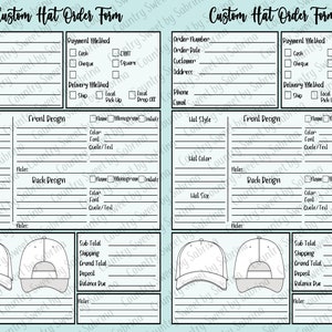 Order Template, Hat Template, Form Template, Order Form, Custom Order Template, Purchase Order, Craft Show Template, Forms, Hat Form, Custom