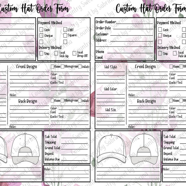 Custom Hat Order Form - Etsy