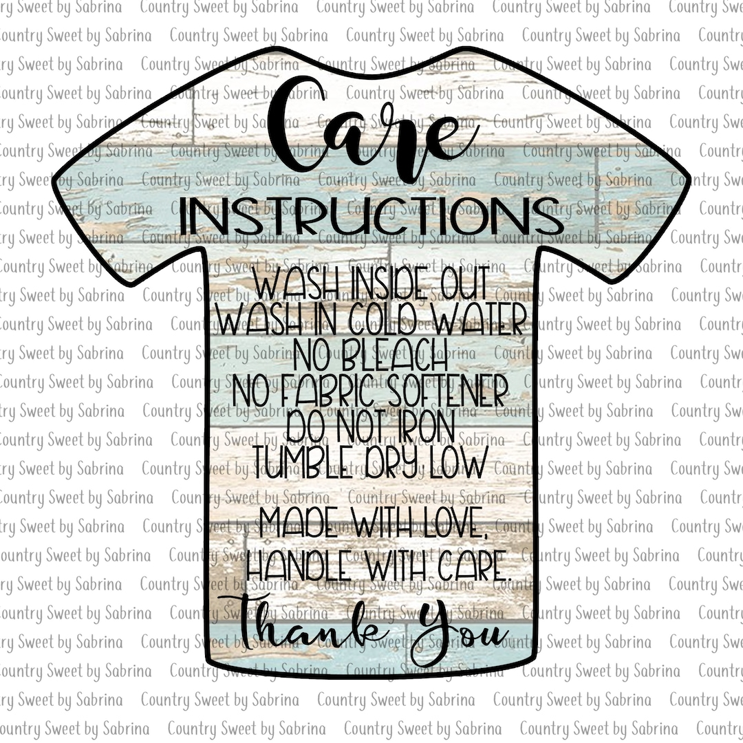 Shirt Care, Care Card, Care Instructions, Care Card Template, Care ...