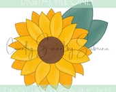 Single Line, Laser Template, Sunflower Laser SVG, Sunflower Laser File, Single Line Sunflower, Scroll Saw, PNG, SVG, Glowforge, Lightburn