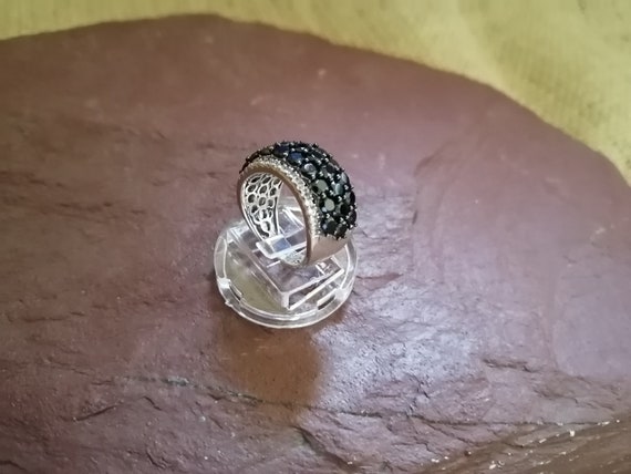 Sterling Silver Spinel with Simulated Diamond Acc… - image 3