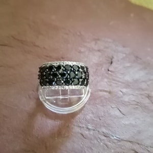 Sterling Silver Spinel with Simulated Diamond Accents Ring, Size 5