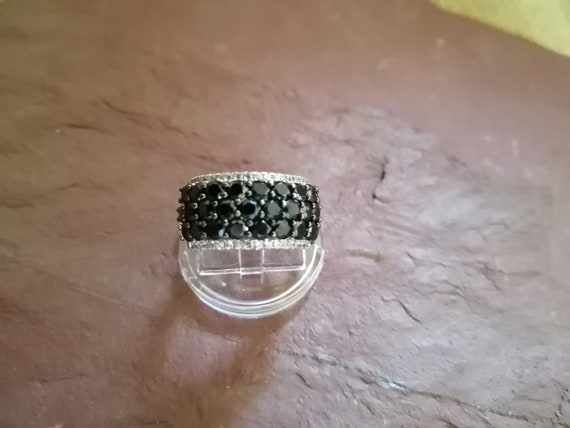 Sterling Silver Spinel with Simulated Diamond Acc… - image 1