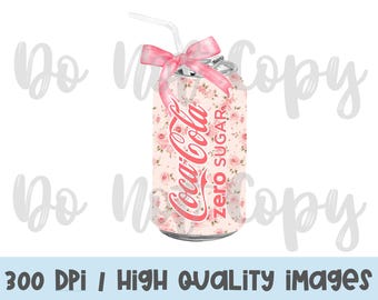 Vintage Rose CZ Soda Can PNG / Coquette Soda PNG /
