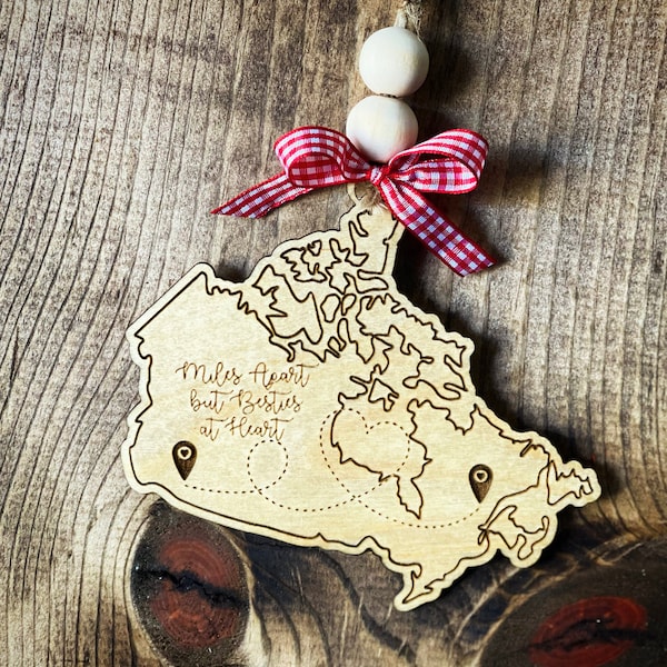Canadá Miles Apart Ornament SVG Archivo de corte láser personalizable