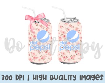 Pink Rose dp Soda Can PNG / Coquette Soda PNG /
