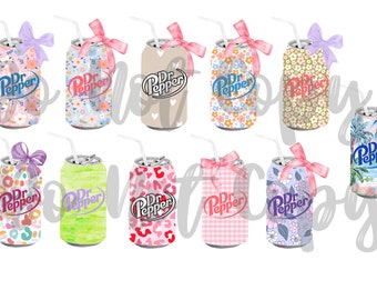 Floral dp Soda Can Bundle PNG / Coquette Soda PNG / Coquette Bow PNG