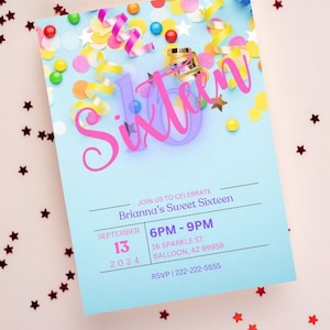 Sweet 16 Birthday Invitation