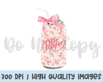 Vintage Rose DP Soda Can PNG / Coquette Soda PNG /