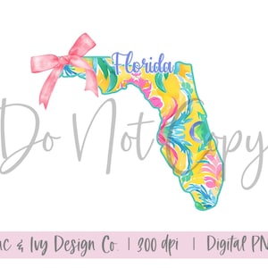 Preppy Coquette FL State / 300 dpi / Florida PNG