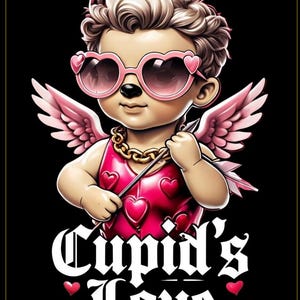 cupid, valentine, valentine&#39;s day, pink, bow and arrow, love, heart, png, digital download, red, shades, cute