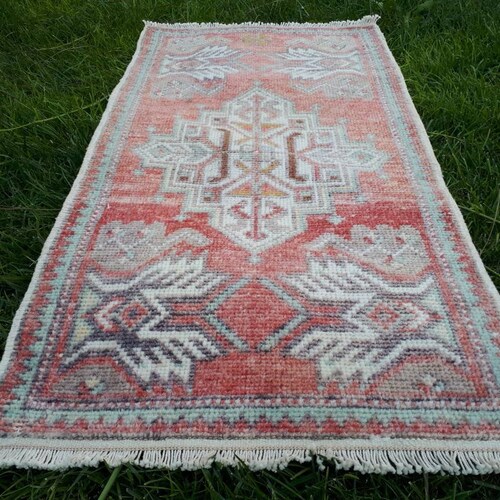 Oushak Rug, Turkish Rug, Small Rug, Small Turkish Rug, Vintage Rug, Door Mat Rug, Bath shops Rug, Decorative Rug 45x86 cm 1.6x2.10 ft